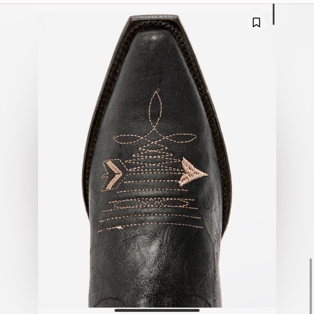 Shyanne Black Heeled Boots with Floral Embroidery - Picture 5 of 11
